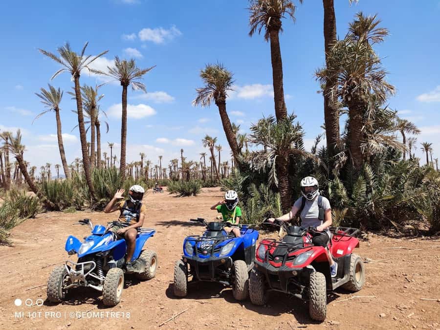 Marrakech, explore the palm grove desert by quad bike - Mint tea and Moroccan pancakes at the break