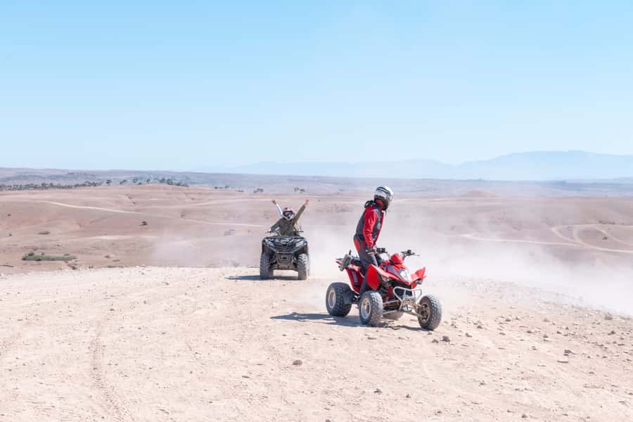 Marrakech: Guided Quad Bike and Camel Ride Tour with Tea - Quad biking across the Palmeraie tracks