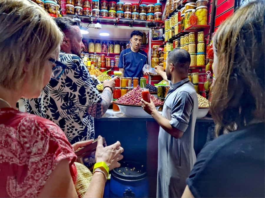 Marrakech: Guided Tour by Night - Olive tasting, nuts, tea, and extra local flavors