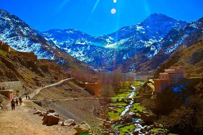 Marrakech High Atlas mountains 3 Valleys waterfalls & Camel Ride - The waterfall walk and views of Mount Toubka