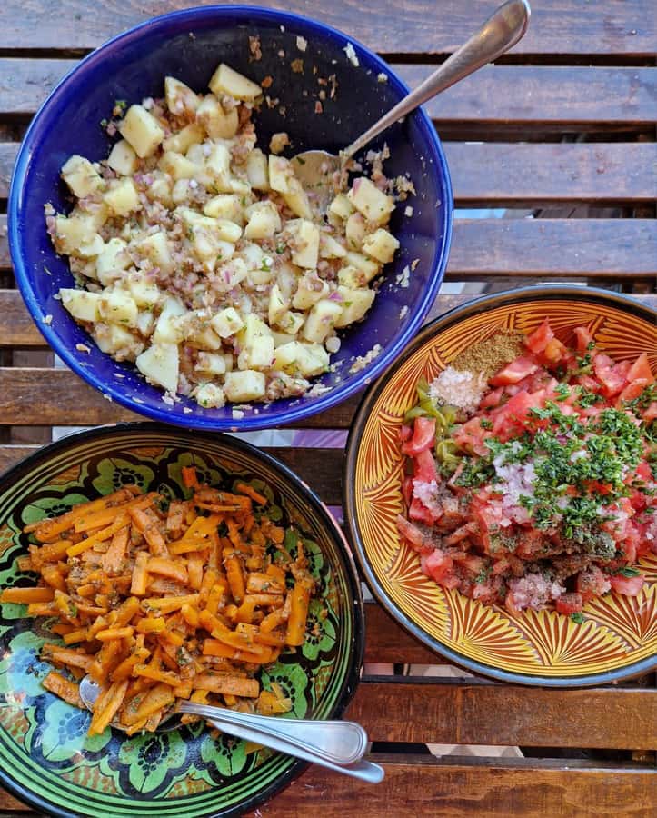 Marrakech: Moroccan Cooking Class for vegetarians and vegan - Eating the meal you prepared