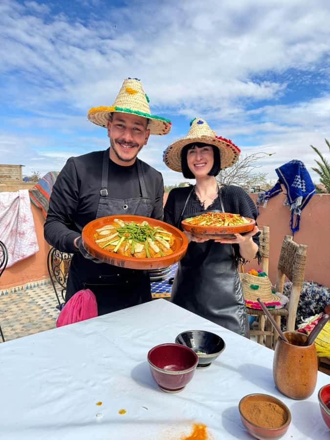 Marrakech: Moroccan Cooking Class with a Local Family - Dessert and the meal around the family table