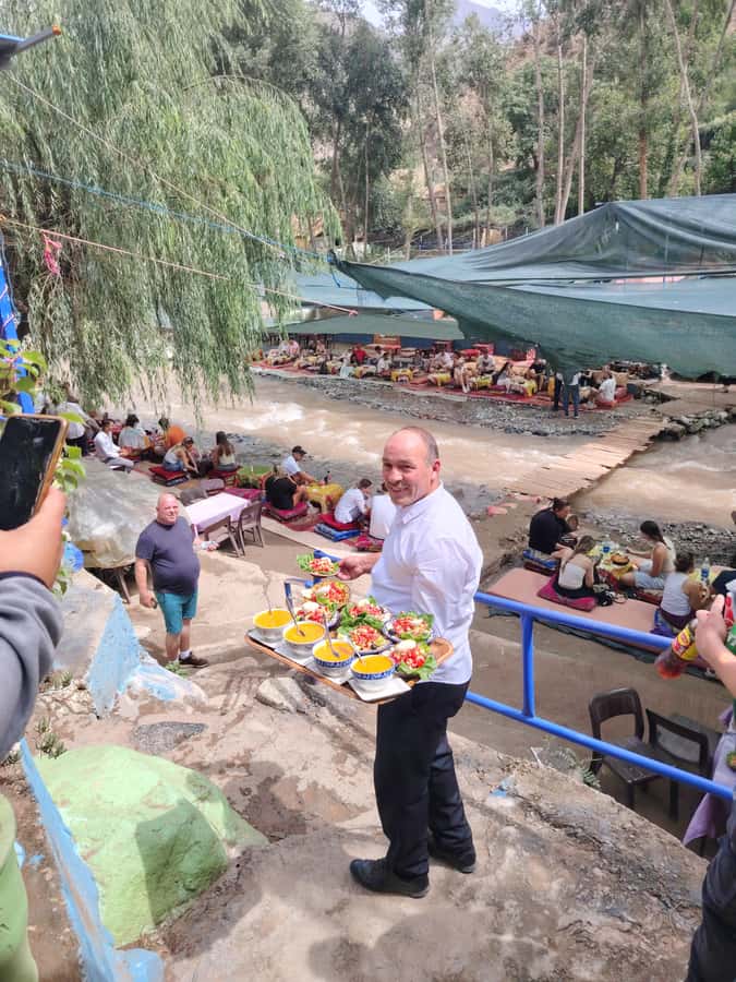 Marrakech: ourika valley Atlas Mountains & Waterfalls Trip - Lunch beside the river