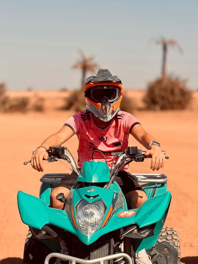 Marrakech: Quad activity in the Palmeraie with Tea break - Getting comfortable on the Yamaha 250 cc quads