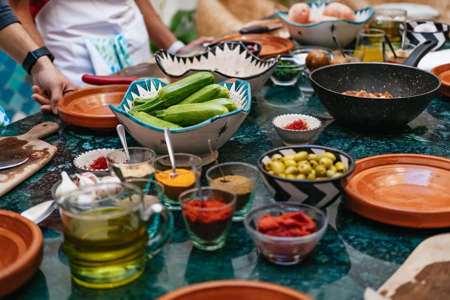 Marrakech: Tajine Cooking Class in a Traditional Riad - Mint tea, salad, and the meal you made