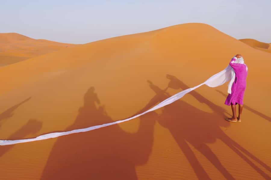 Marrakech to Fes 3-Day Sahara Desert Tour - Camel riding into the Erg Chebbi dunes