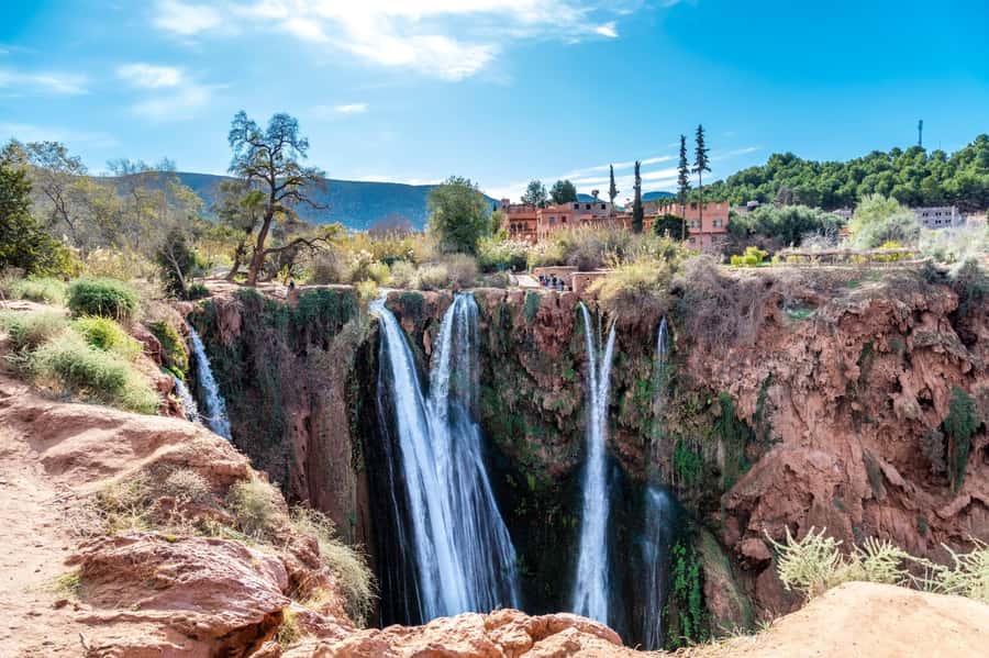 Marrakech to Ouzoud waterfalls day tour - Guide & boat ride - Orange juice, lunch, and the midday pause