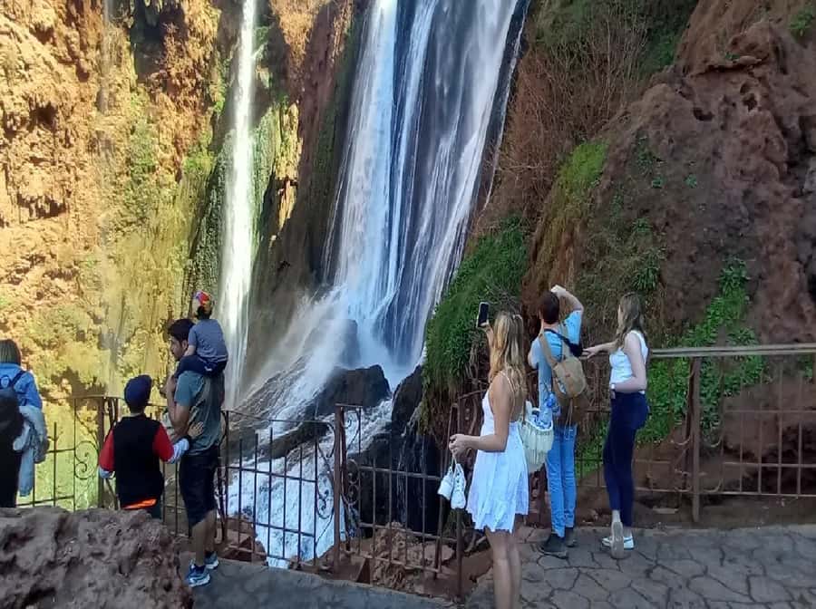 Marrakech to Ouzoud waterfalls day tour - Guide & boat ride - Arriving at the 110-meter Ouzoud Waterfalls