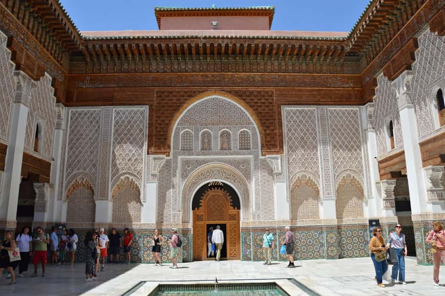 Marrakesh: Bahia Palace, Ben Youssef Medersa & Secret Garden - Through Souk Semmarine and the working Medina