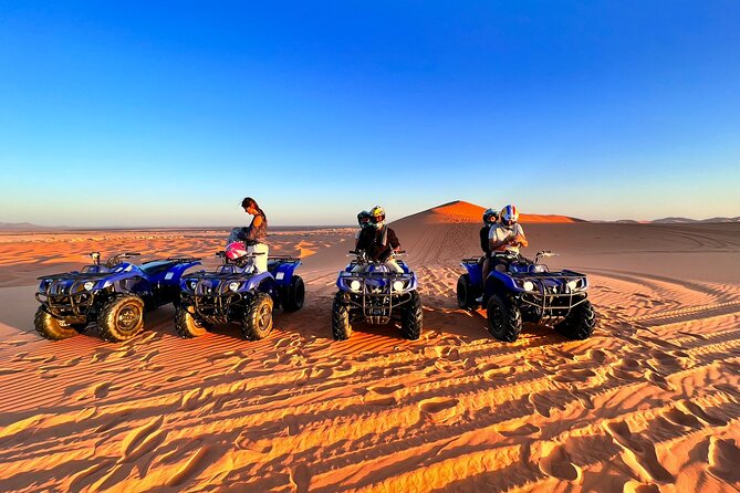 Merzouga Desert Quad bike Adventure with Sand boarding - Crossing the Erg Chebbi dunes by automatic quad