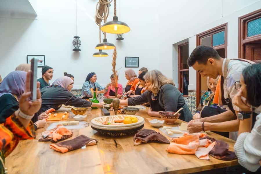Moroccan Food Cooking Class with a Local Chef in Marrakech - Traditional mint tea starts the meal