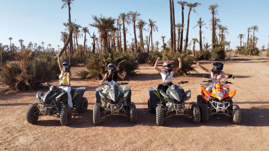 Quad biking in Marrakech's desert palm grove - Riding through palms, dust, and rough tracks
