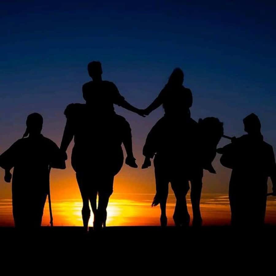 Sun set camel ride in palmerai of Marrakesh - Putting on the nomadic clothing