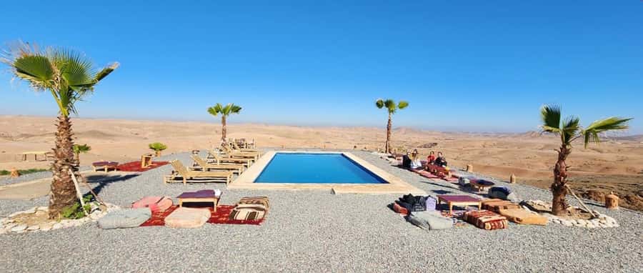 Sunset Camel Ride in Agafay Desert with dinner and pool - Pickup from Marrakech keeps the evening simple