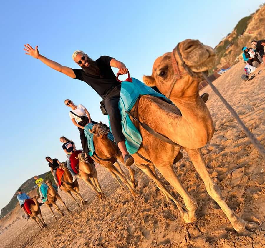 Tangier: Achakar Beach Sunset Camel Ride & Moroccan Dinner - Cap Spartel and the meeting of two seas